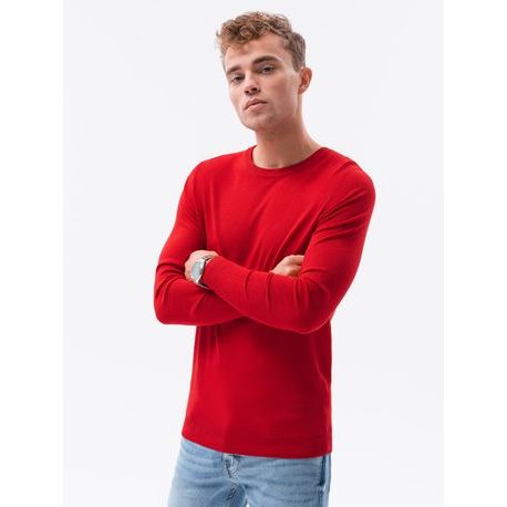 Rdeč udoben pulover E177