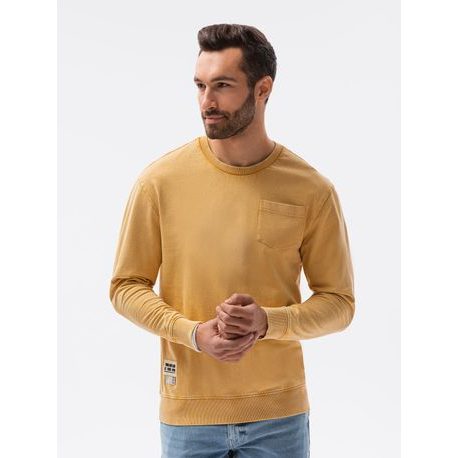 Trendovski pulover v barvi gorčice B1173