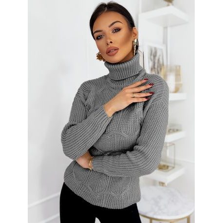 Temno siv ženski trendovski pulover Carinna
