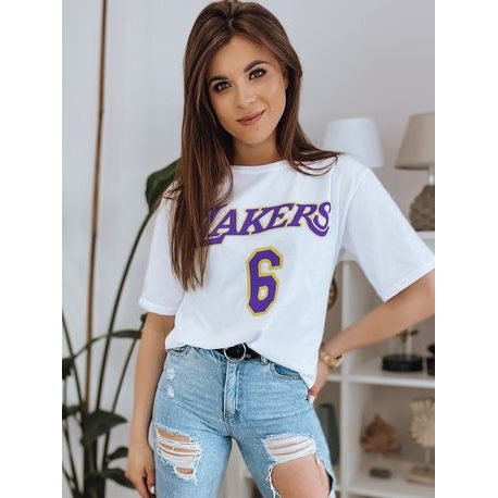 Stilska bela ženska majica Lakers