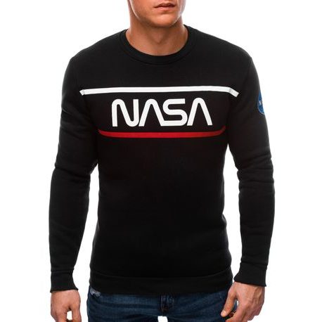 Črn pulover brez kapuce NASA B1399