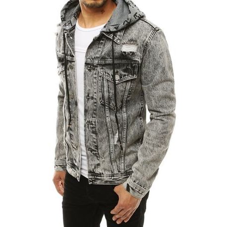 Trendovska jeans jakna v temno sivi barvi