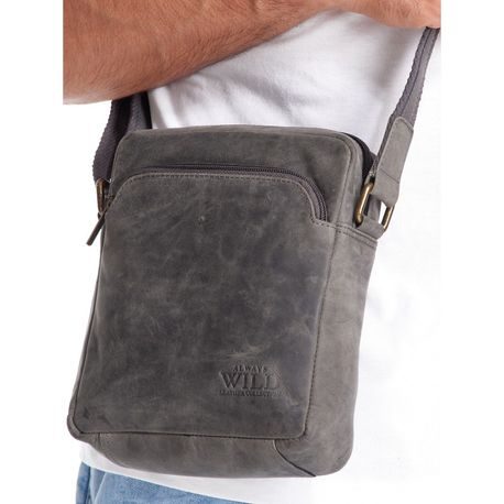Usnjena torbica v črni barvi stilskega izgleda