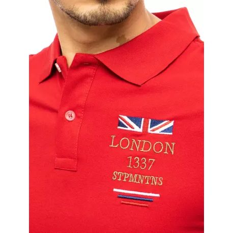Rdeča polo majica z našitkom London