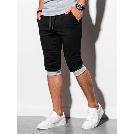 Trendovske kratke hlače v črno sivi barvi P29