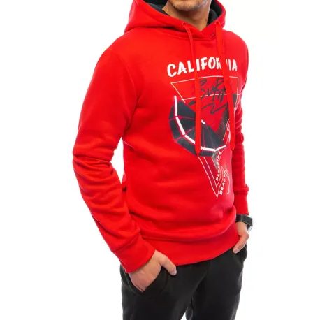 Rdeč pulover s trendovskim potiskom California