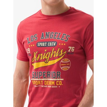 Udobna rdeča majica Los Angeles S1434 V-23C