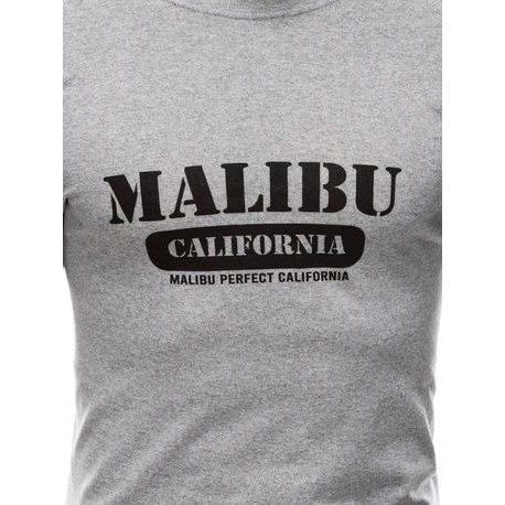 Siva majica s stilskim potiskom Malibu S1592