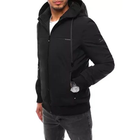 Trendovska jakna s kapuco v črni barvi