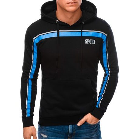 Črn pulover s kapuco Sport B1404