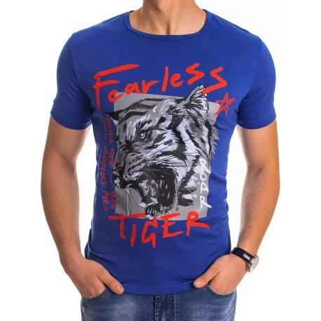 Modra majica s potiskom Tiger