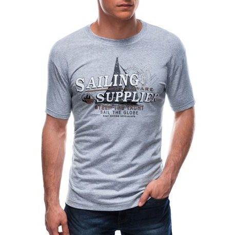 Siva majica s potiskom Sailing S1674