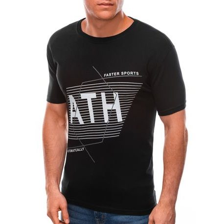 Bombažna črna majica ATH S1594