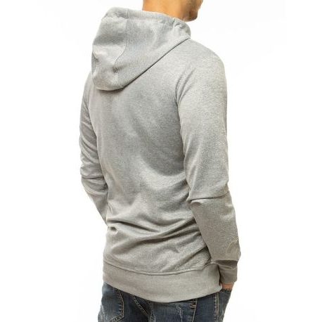 Stilski svetlo siv pulover s kapuco