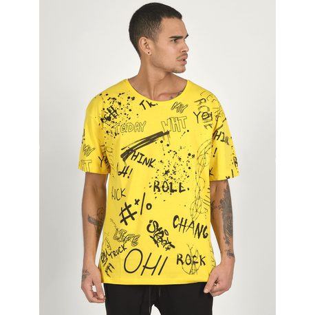 Trendovska rumena majica z napisi MR/21530