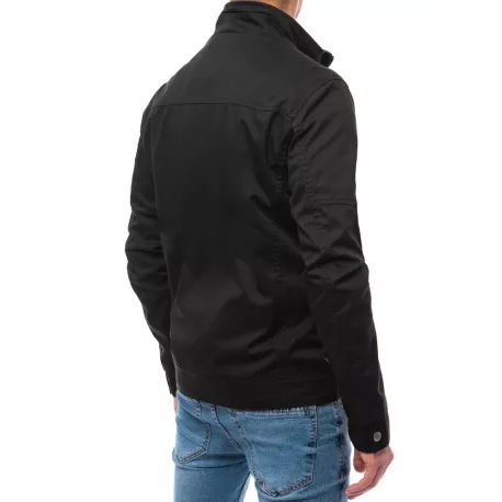 Črna stilska jakna z visokim ovratnikom