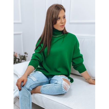 Preprost zelen ženski pulover Galicja