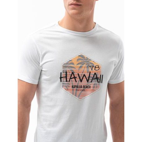Moderna bela majica za poletje Hawaii S1434 V-17A