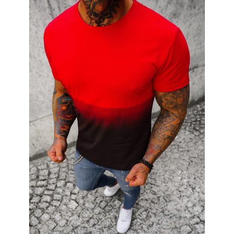 Stilska senčena majica v rdeči barvi JS/8T93/18Z