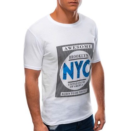 Bela majica z izraznim potiskom NYC S1598