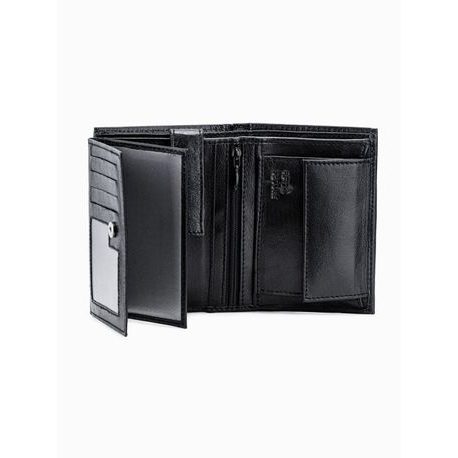Črna usnjena denarnica A367