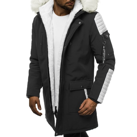 Stilska moška zimska črno-bela jakna O/5832Z