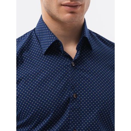 Granatna srajca z nevpadljivim vzorcem K606