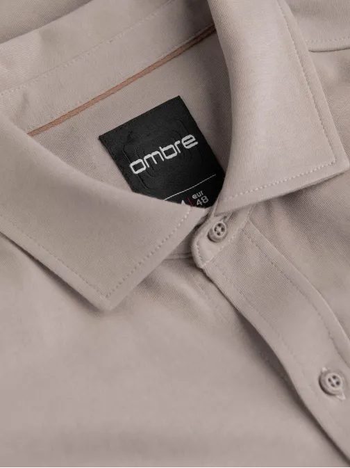 Modna pepelnata srajca z našitkom V5 SHCS-0138