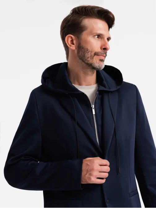 Elegantna temno modra jakna V2 BLZB-0126