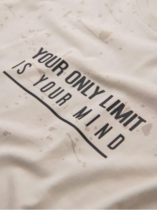 Brezčasna krem moška majica z V2 TSFP-0187