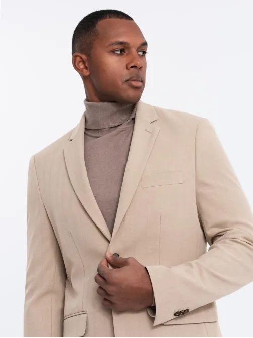 Elegantna bež moška jakna V2 BLZB-0135