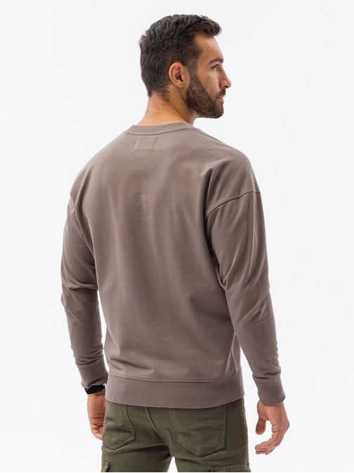 Trendovski pulover v temno rjavi barvi B1277