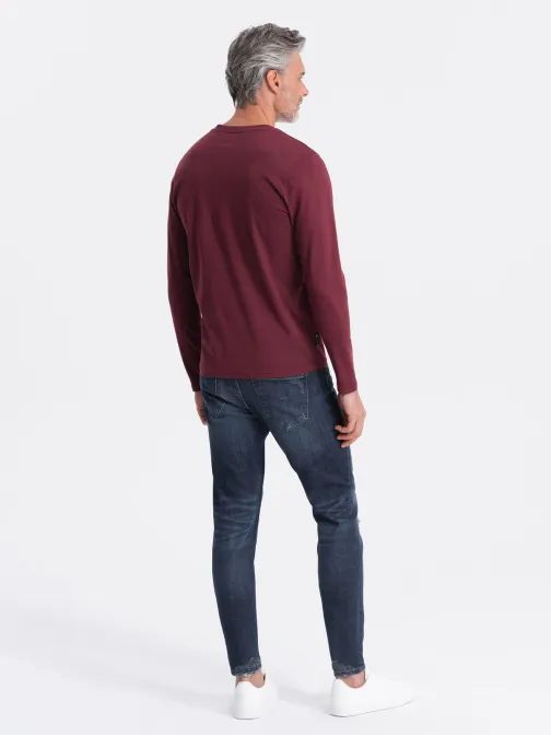 Bordo majica z dolgimi rokavi in V-izrezom V8 LSBL-0108