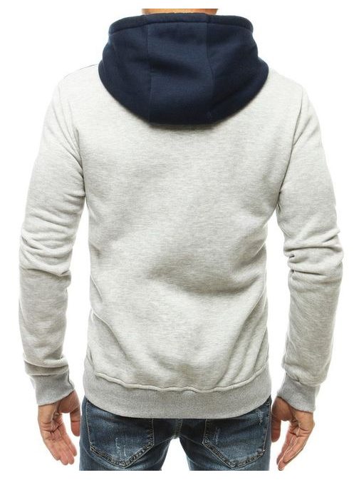 Modni svetlo siv pulover s kapuco