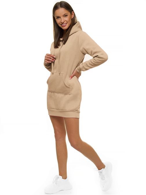 Edinstven ženski pulover s kapuco v bež barvi JS/YS10003/6