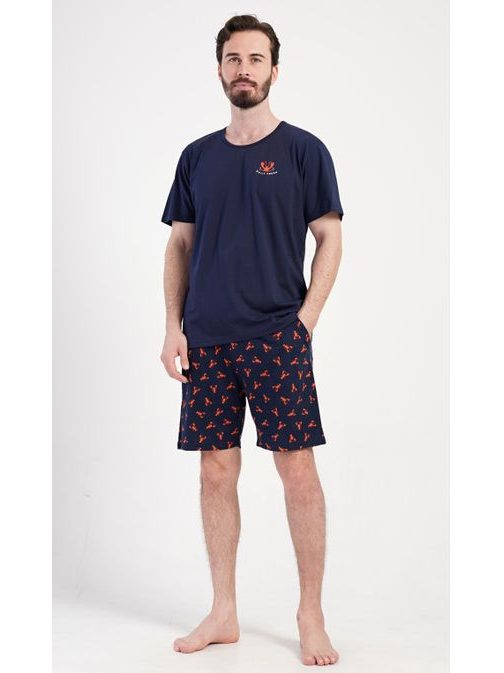 Temno modra kratka moška pižama Rudolf