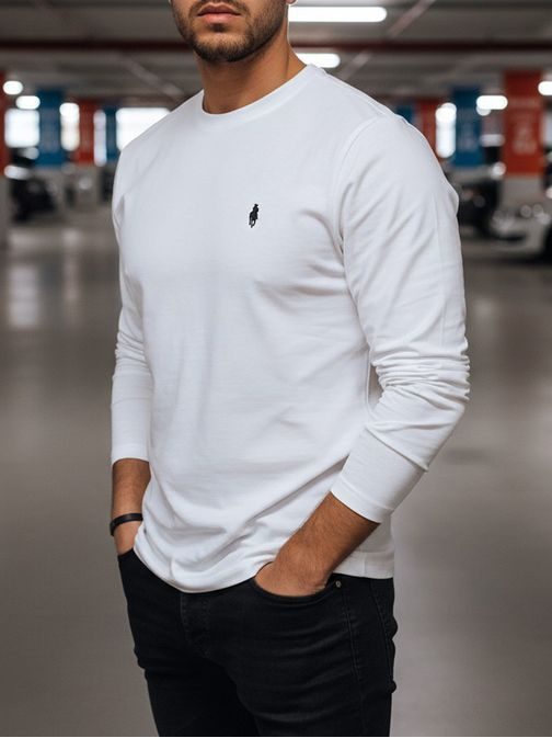 Trendovska bela majica z dolgimi rokavi