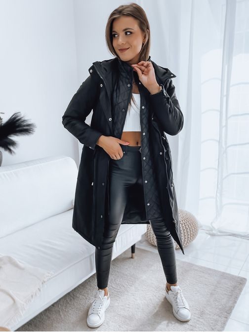 Ženski modni plašč v črni barvi Isla