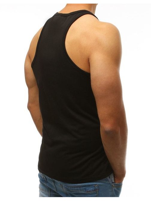 Enobarvna črna majica brez rokavov