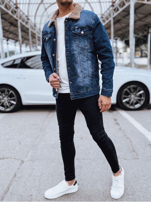 Črna prehodna podložena jeans jakna