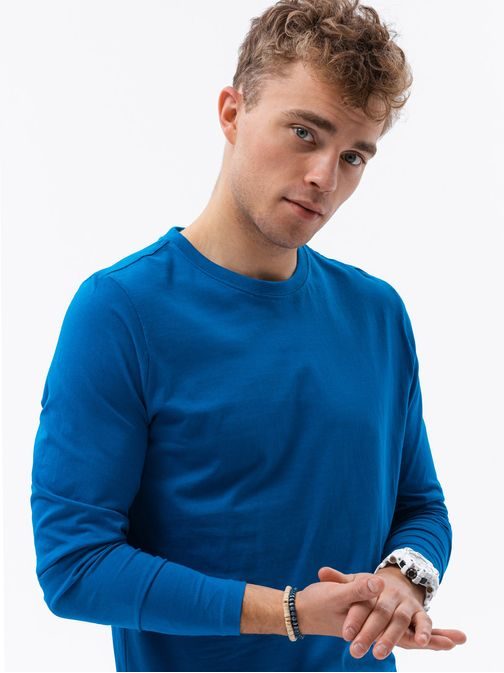 Klasična svetlo modra majica z dolgimi rokavi L138