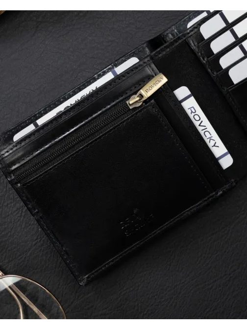 Trendovska črna moška denarnica Rovicky