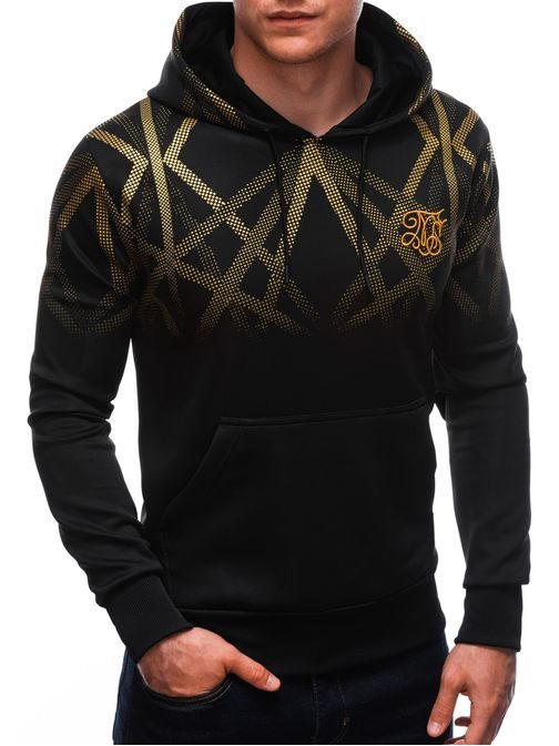 Originalen črno-zlat pulover s kapuco B1435