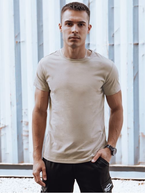 Elegantna moška bež majica s kratkimi rokavi