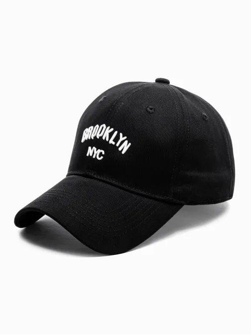 Modna črna kapa s šiltom Brooklyn H150