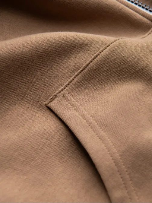 Osnoven rjav pulover na zadrgo V2 SSBZ-0178