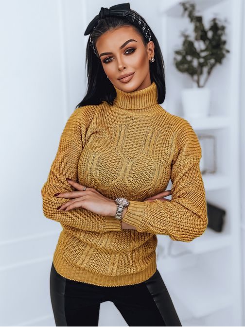 Neobičajen ženski pulover Trixa v rumeni izvedbi