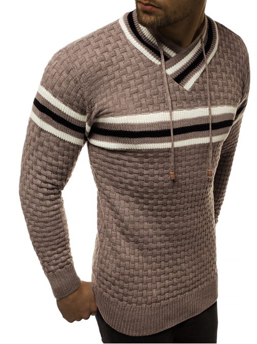 Zanimiv bež pulover O/5010X