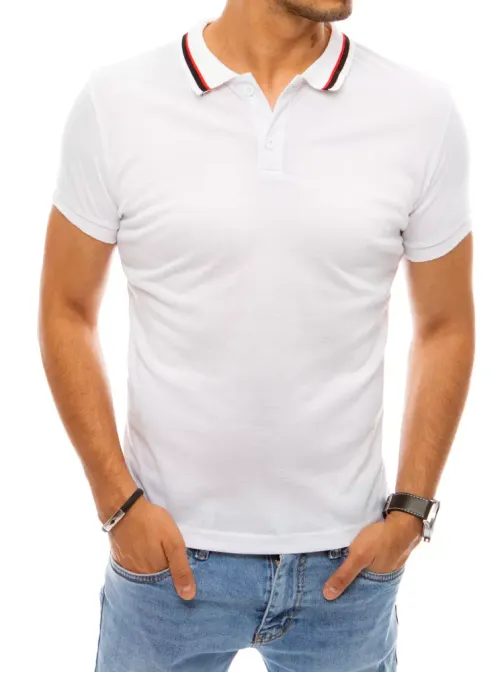 Preprosta bela polo majica originalnega dizajna