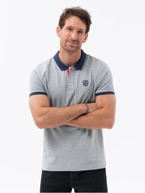 Siva nevsakdanja polo majica V1 POSS-0105